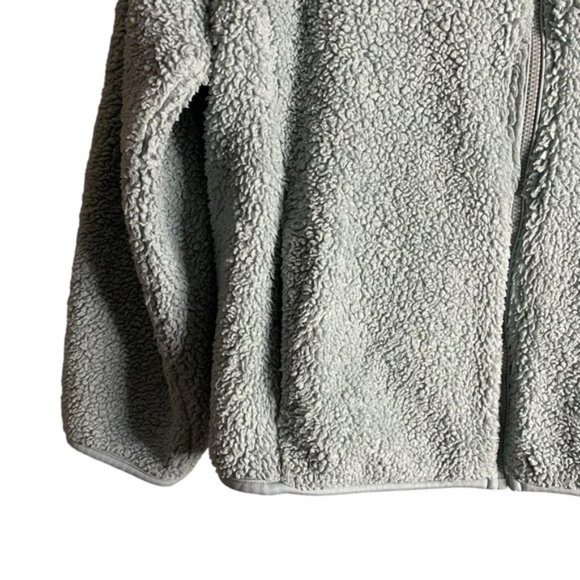 Uniqlo Youth Girls Teal Sherpa Fleece Full Zip Jacket - Picture 4 of 8